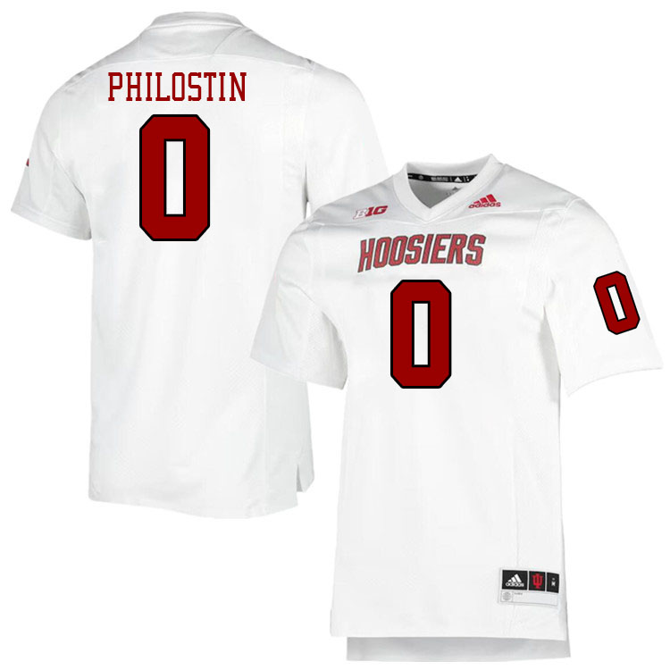 Men #0 Josh Philostin Indiana Hoosiers College Football Jerseys Stitched-Retro White